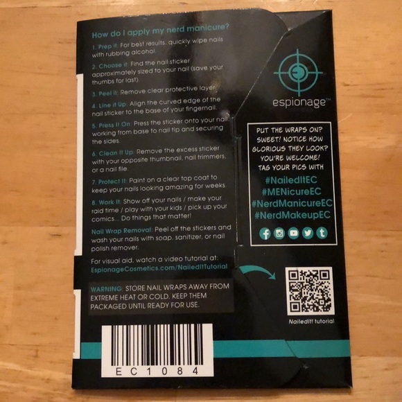 Espionage Cosmetics Nail Wrap Pretty Poison - Picture 2 of 3